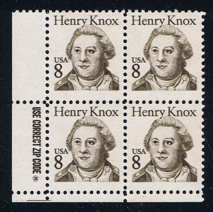 # 1851 (1985) Knox, OA tag - Zip BK/4, LL, MNH