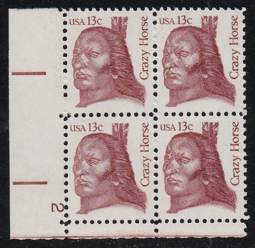 # 1855 (1982) Crazy Horse, OA tag - PB, LL #2, MNH [2]