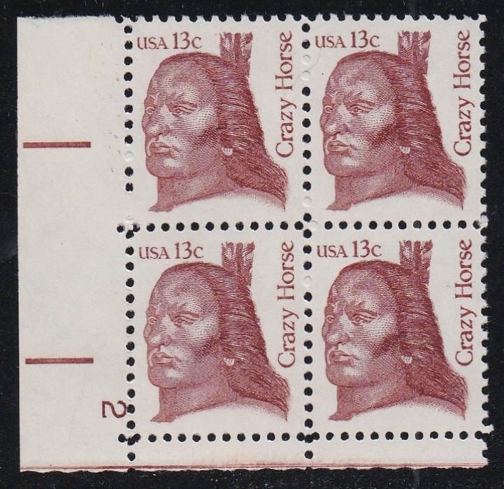 # 1855 (1982) Crazy Horse, OA tag - PB, LL #2, MNH [2]