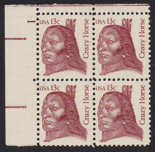 # 1855 (1982) Crazy Horse, OA tag - PB, UL #1, MNH [2]
