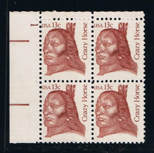 # 1855 (1982) Crazy Horse, OA tag - PB, UL #1, MNH [4]