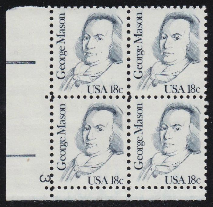 # 1858 (1981) Mason, OA tag - PB, LL #3, MNH [1]