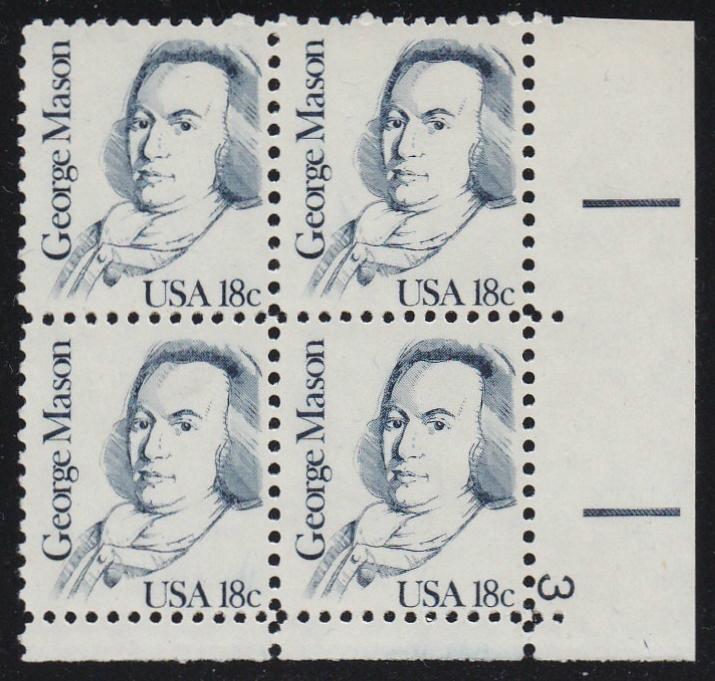 # 1858 (1981) Mason, OA tag - PB, LR #3, MNH [2]