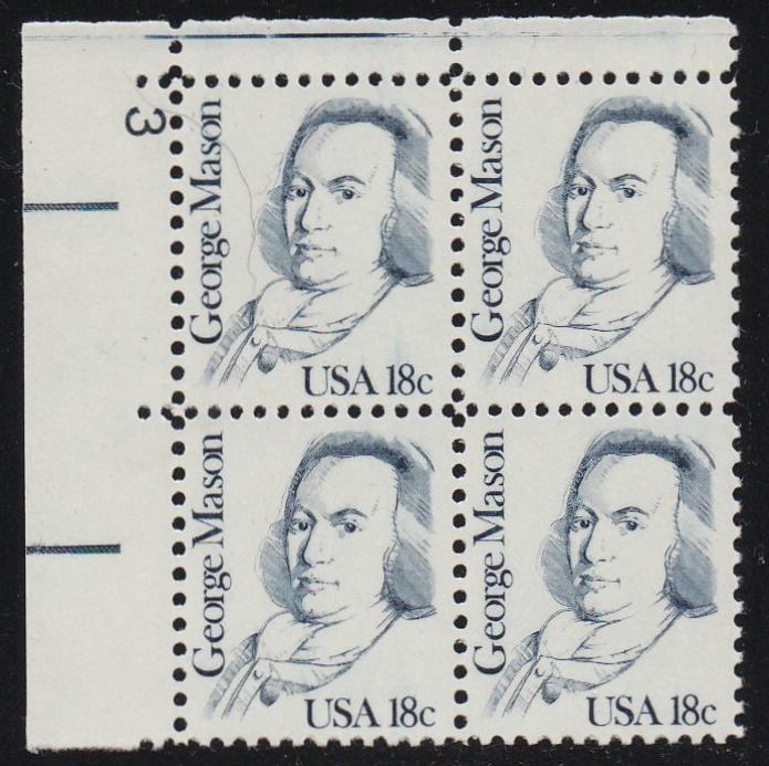 # 1858 (1981) Mason, OA tag - PB, UL #3, MNH [2]