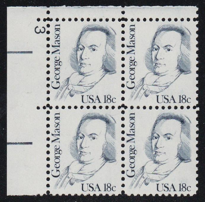 # 1858 (1981) Mason, OA tag - PB, UL #3, MNH [3]