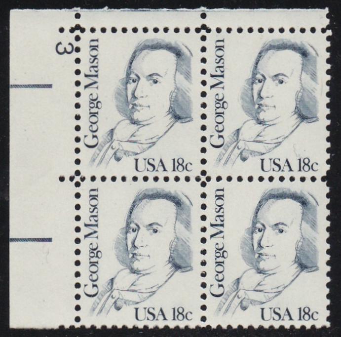 # 1858 (1981) Mason, OA tag - PB, UL #3, MNH [4]