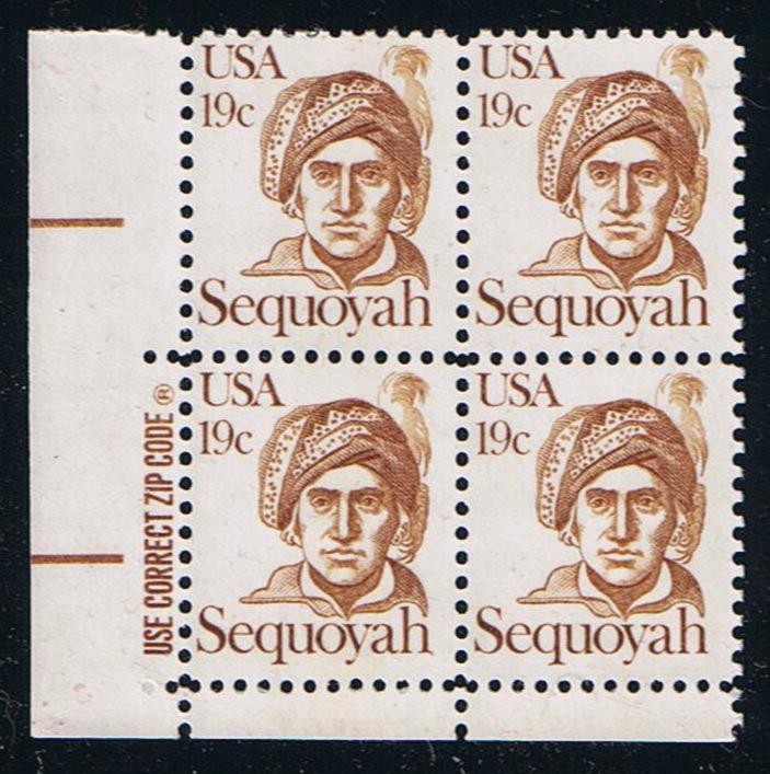 # 1859 (1980) Sequoyah, OA tag - Zip BK/4, LL, MNH