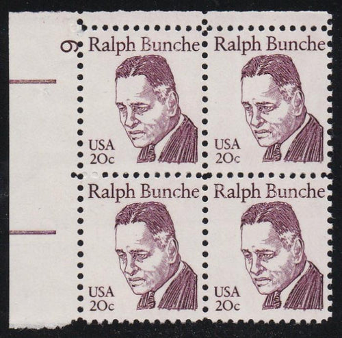 # 1860 (1982) Bunche, OA tag - PB, UL #6, MNH