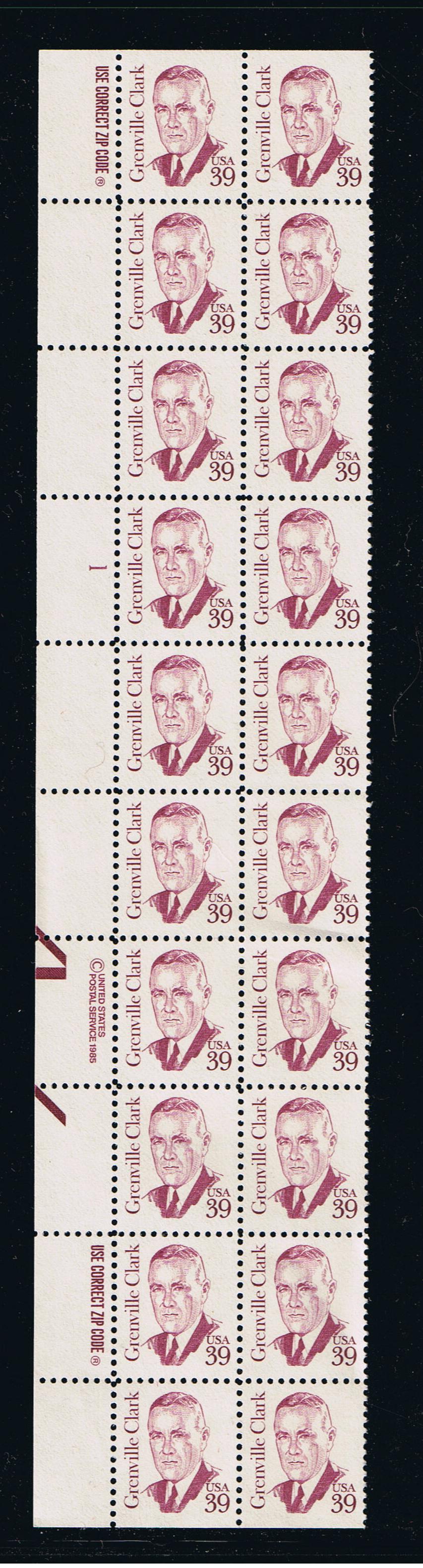 # 1867 (1985) Clark, SB tag, perf 10.9 - PB, L #1, XF MNH [1]