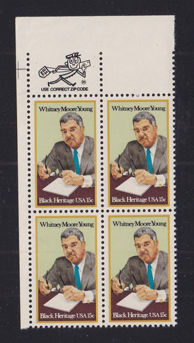 # 1875 (1981) Young - Mr. Zip, BK/4, UL, XF MNH