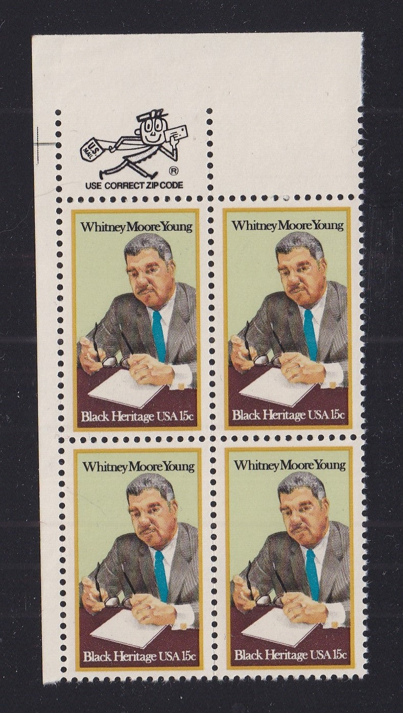 # 1875 (1981) Young - Mr. Zip, BK/4, UL, XF MNH