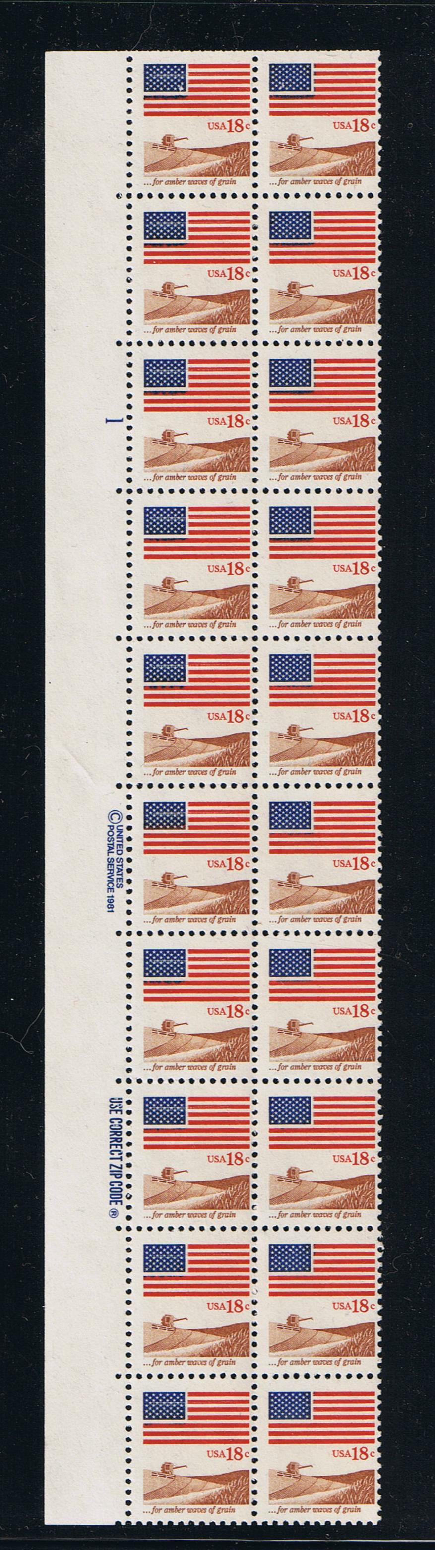 # 1890 (1981) Flag, T/N B tag, SG - PB/20, L #1, MNH