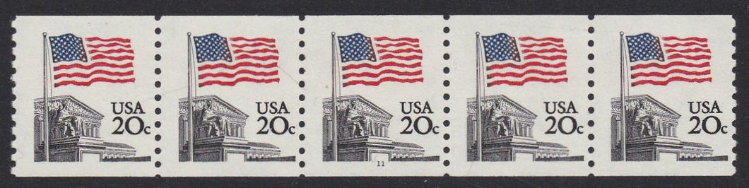 # 1895 (1981) Flag Coil - PS/5, #11, F MNH