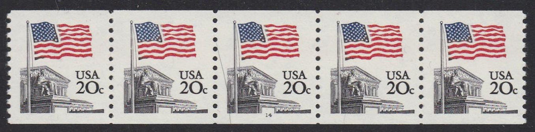 # 1895 (1981) Flag Coil - PS/5, #14, FVF