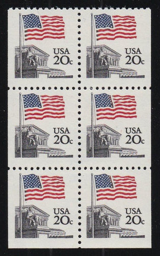 # 1896a (1981) Flag over Supreme Court, SB - Bklt pane, Not Scored, No Tab, MNH