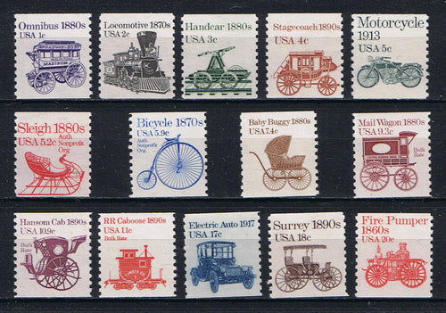 # 1897 - 1908 (1981//1984) Transportation Series Coils I - Sgls, Set/14 MNH