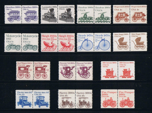# 1897-1908 Transportation Series Coils I - Prs, Set/14 MNH