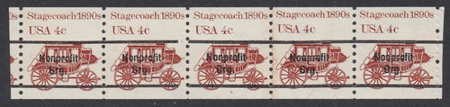 # 1898Ab (1982) 1890's Stagecoach, Precancel - PS/5, #5, Gap 1L, FVF MNH