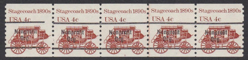 # 1898Ab (1982) 1890's Stagecoach, Precancel - PS/5, #5, Gap 2L, VF MNH
