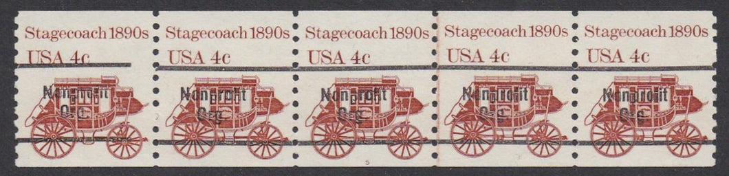 # 1898Ab (1982) 1890's Stagecoach, Precancel - PS/5, #5, Gap 2L, VF MNH