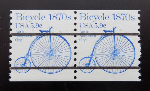 # 1901a (1982) 1870's Bicycle, Precancel - Coil pr, XF MNH