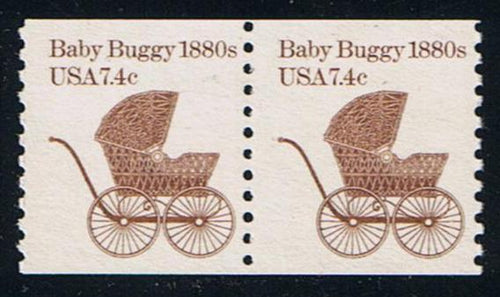 # 1902 (1984) 1880's Baby Buggy -  Coil pr, MNH