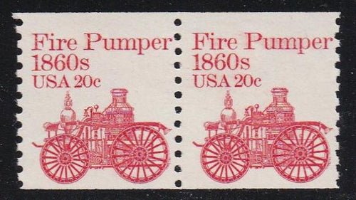 # 1908 (1981) 1860's Fire Pumper - Coil pr, MNH