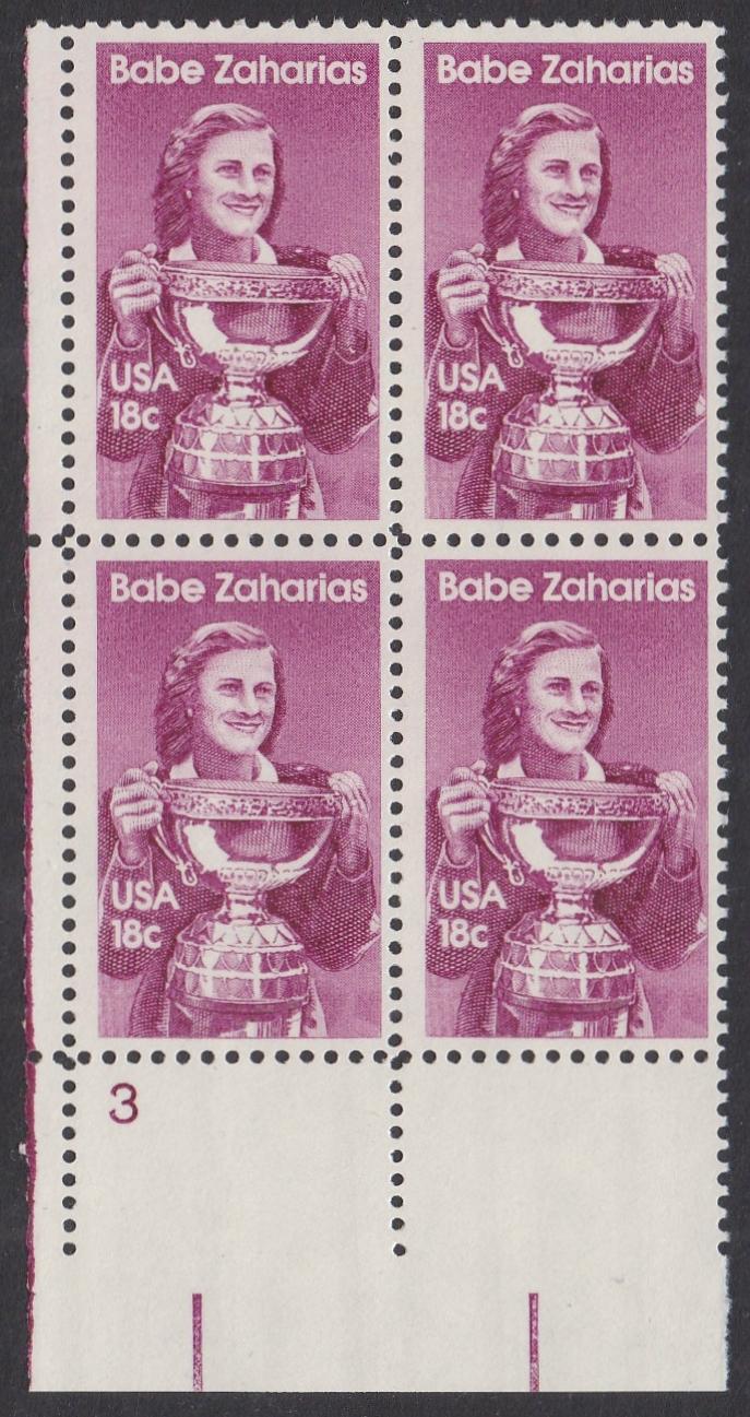 # 1932 (1981) Zaharias - PB, LL #3, MNH
