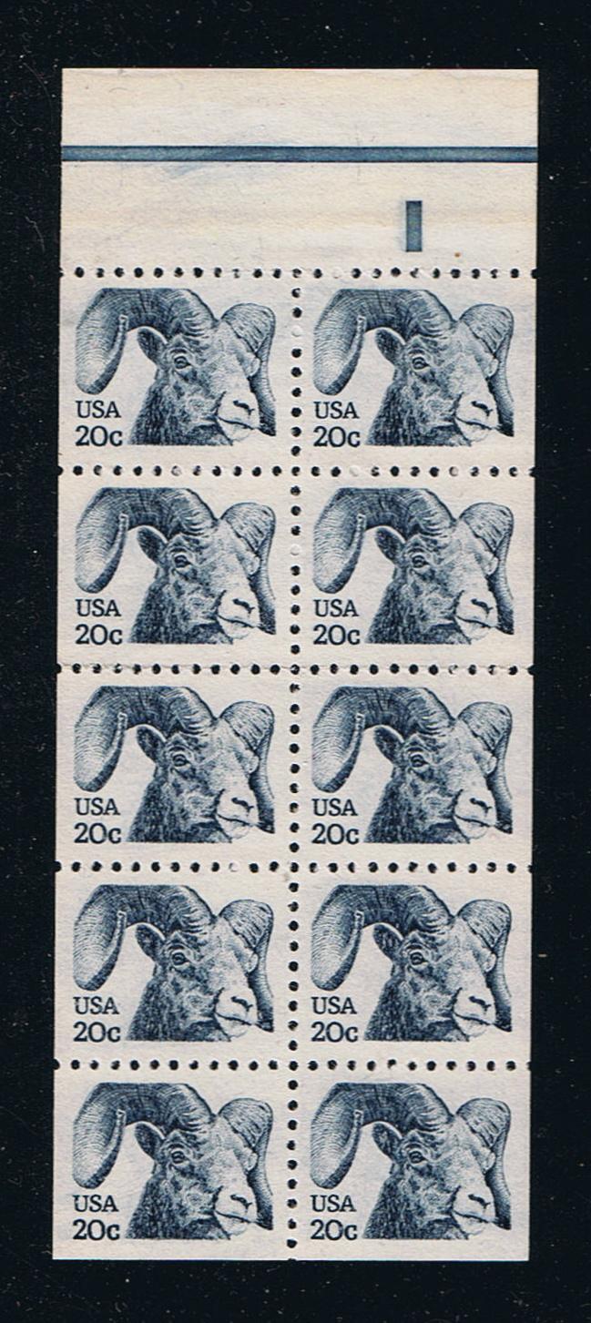 # 1949a (1982) Rams, Type I, OA tag - Bklt pane, No #, MNH