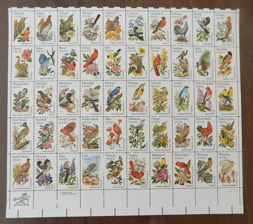 # 1953-2002 (1982) Birds & Flowers, perf 10.5 x 11.25 - Pane, LR #11111, MNH