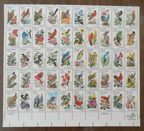 # 1953A-2002A (1982) Birds & Flowers, perf 11.25 x 11 - Pane, LL #22222, MNH