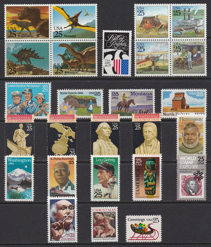 1989 Year Set of Commemorative Postage Stamps