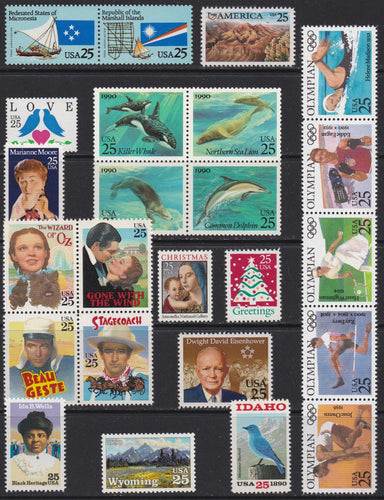 1990 Year Set of Commemorative Postage Stamps