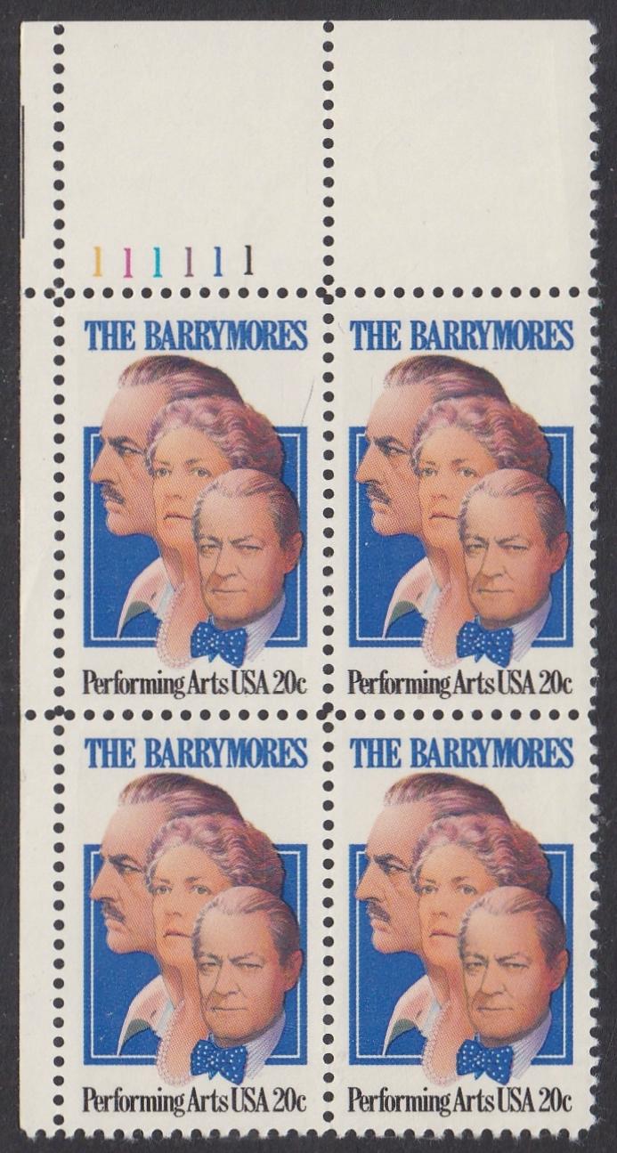 # 2012 (1982) Barrymores - PB, UL #111111, XF MNH