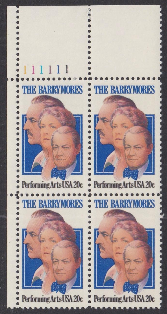 # 2012 (1982) Barrymores - PB, UL #111111, MNH