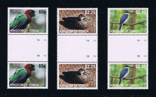 Tonga # 1158-69 (2012) Birds Definitive Issue Gutter Pairs
