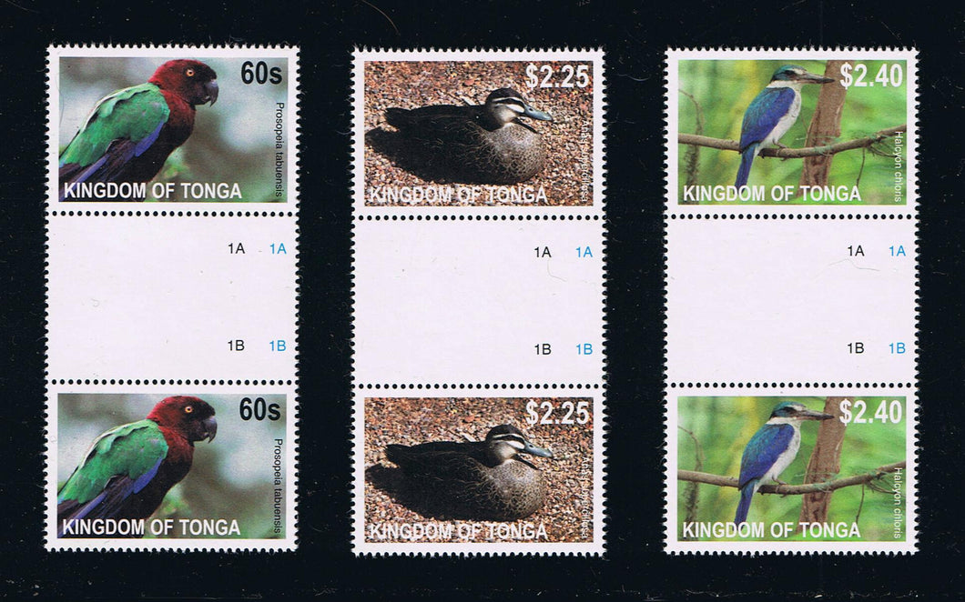 Tonga # 1158-69 (2012) Birds Definitive Issue Gutter Pairs