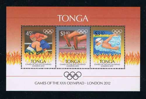 Tonga # 1187b (2012) 30th Olympic Games - Perforated Souvenir Sheet