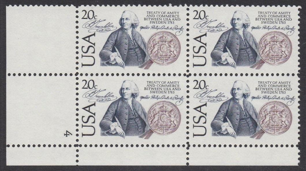 # 2036 (1983) US/Sweden Treaty - PB, LL #4, MNH