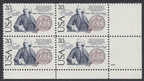 # 2036 (1983) US/Sweden Treaty - PB, LR #1, XF MNH