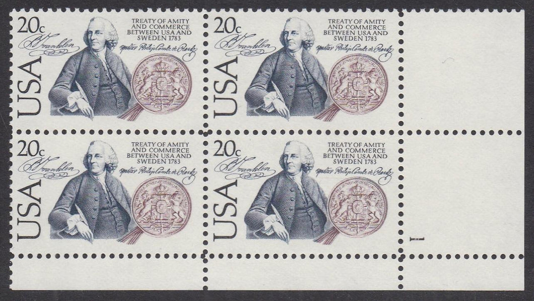 # 2036 (1983) US/Sweden Treaty - PB, LR #1, MNH