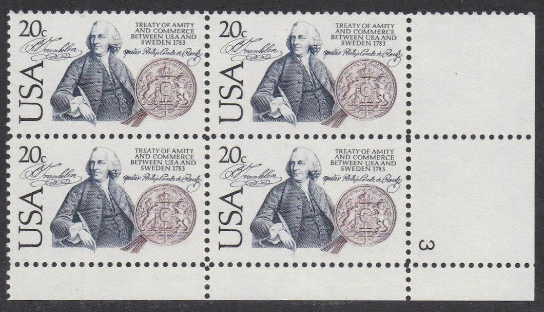 # 2036 (1983) US/Sweden Treaty - PB, LR #3, MNH