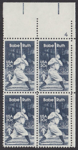 # 2046 (1983) Babe Ruth - PB, UR #4, MNH