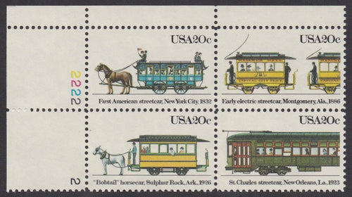 # 2059-62 (1983) Streetcars - PB, UL #2222-2, MNH