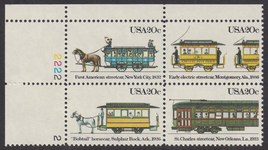 # 2059-62 (1983) Streetcars - PB, UL #2222-2, MNH