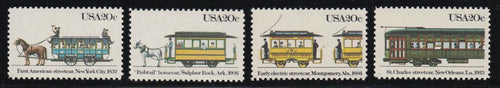 # 2059-62 (1983) Streetcars - Sgls, Set/4, MNH