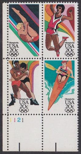 # 2082-85 (1984) Olympics - PB, LL #1121, MNH