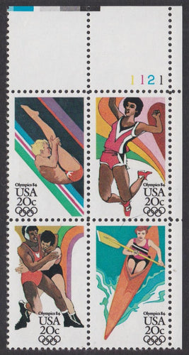 # 2082-85 (1984) Olympics - PB, UR #1121, MNH