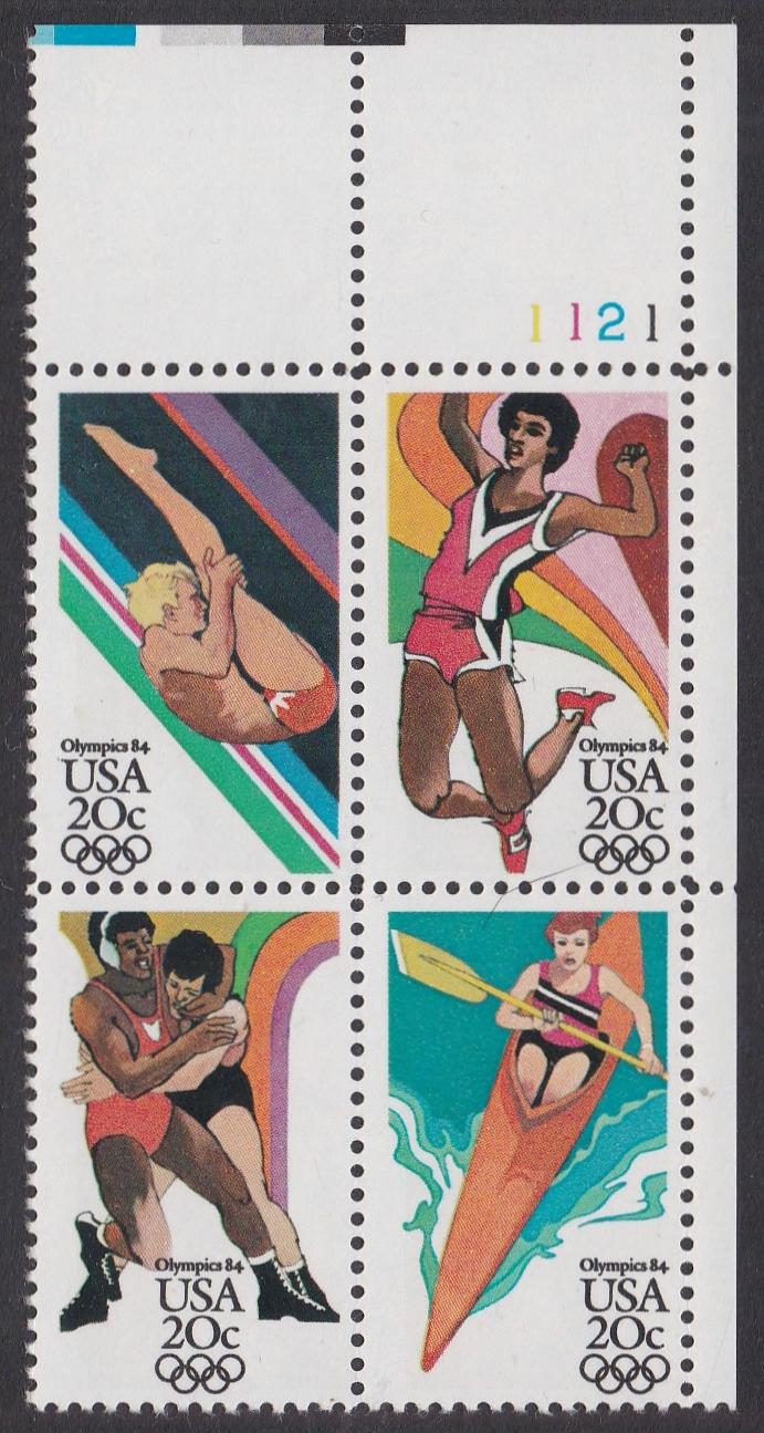 # 2082-85 (1984) Olympics - PB, UR #1121, MNH