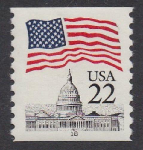 # 2115a (1985) Flag over Capitol Dome, NB Tag - PS/1, #18, MNH